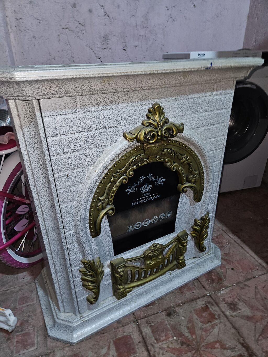Dekorativ elektrik kamin. Korpus klassik üslubda hazırlanıb, ağ rəngli — Kaminlər, Bakı