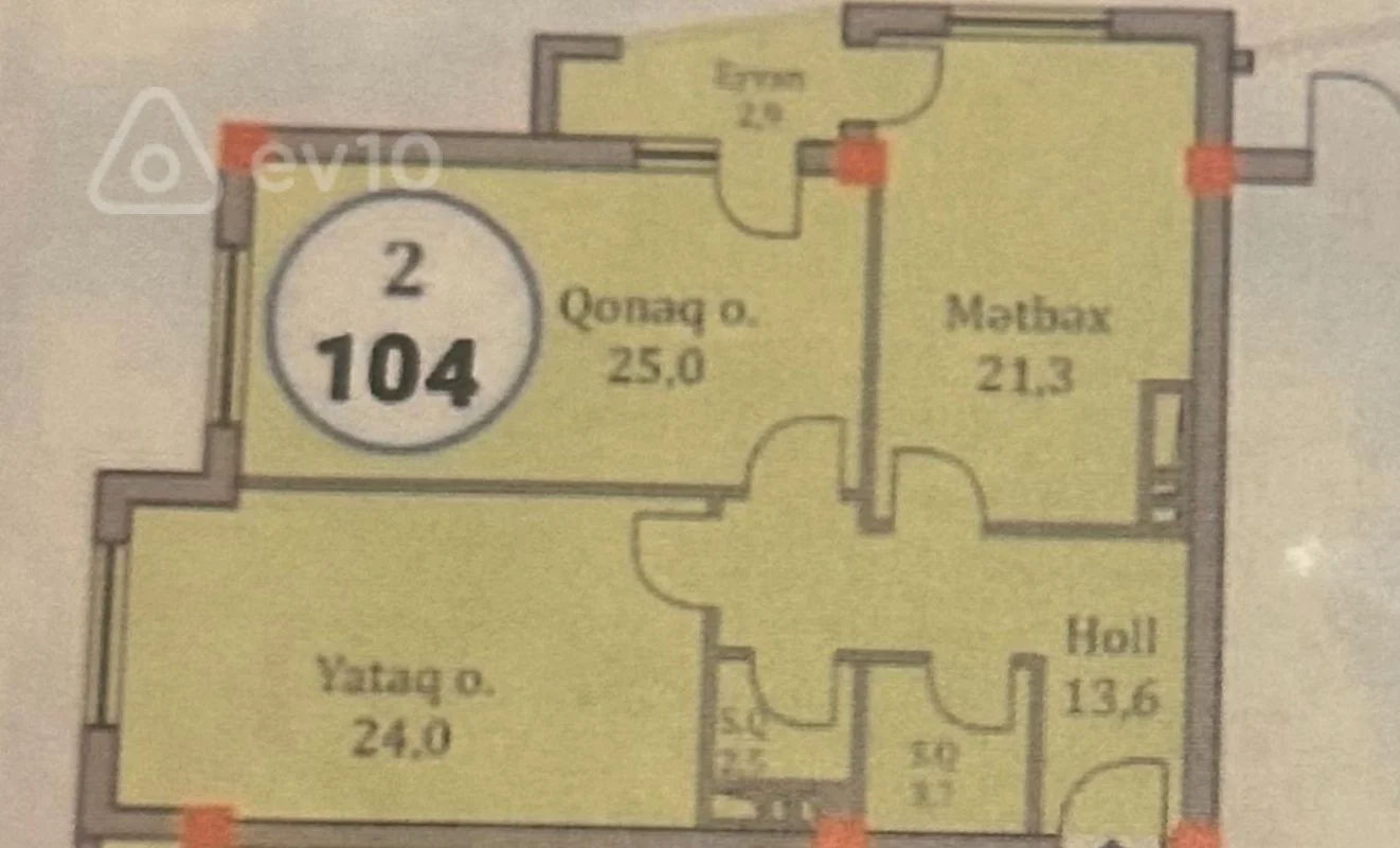 2 otaqlı mənzil, 104 m², Celil Memmedquluzade kucesi — Mənzil, Bakı (2)