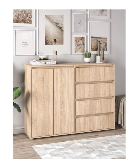 Komod Skand Big Sonoma, 108х39х140 sm, Ldsp, qəhvəyi — Bakı