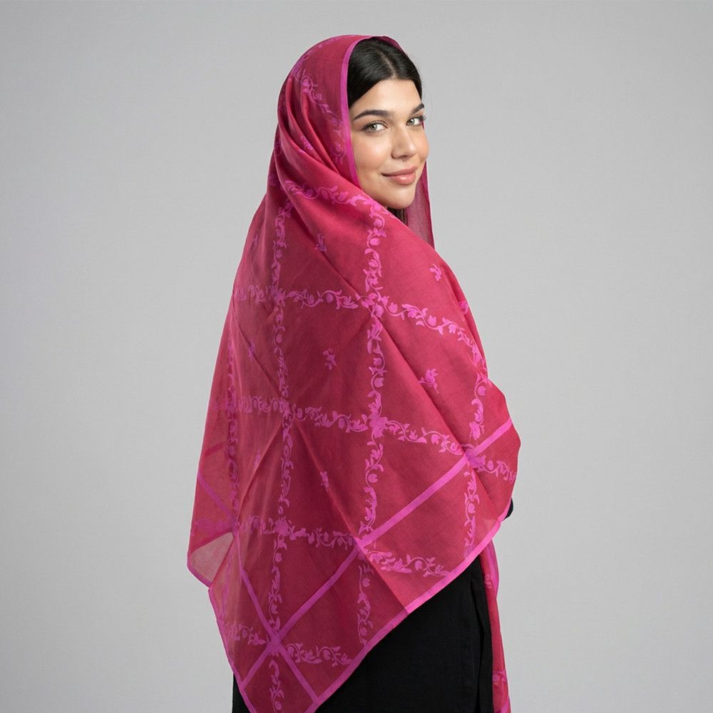 Kəlağayı Süsən, İpək, Tünd çəhrayı, 150x150 sm — Mallar, Bakı (2)
