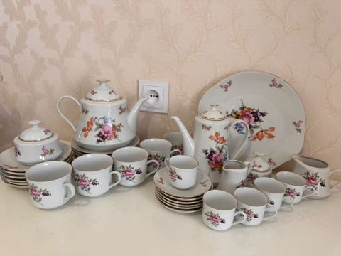 Çay dəsti, rəng - Ağ, Farfor, 6 nəfərlik — Masazır