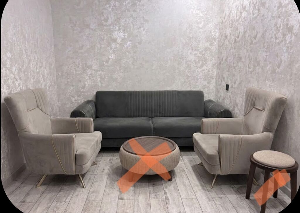 Divan + 2 kreslo dəsti - Komplekt: 1 ədəd açılan divan, 2 — Yumşaq mobilya dəstləri, Bakı
