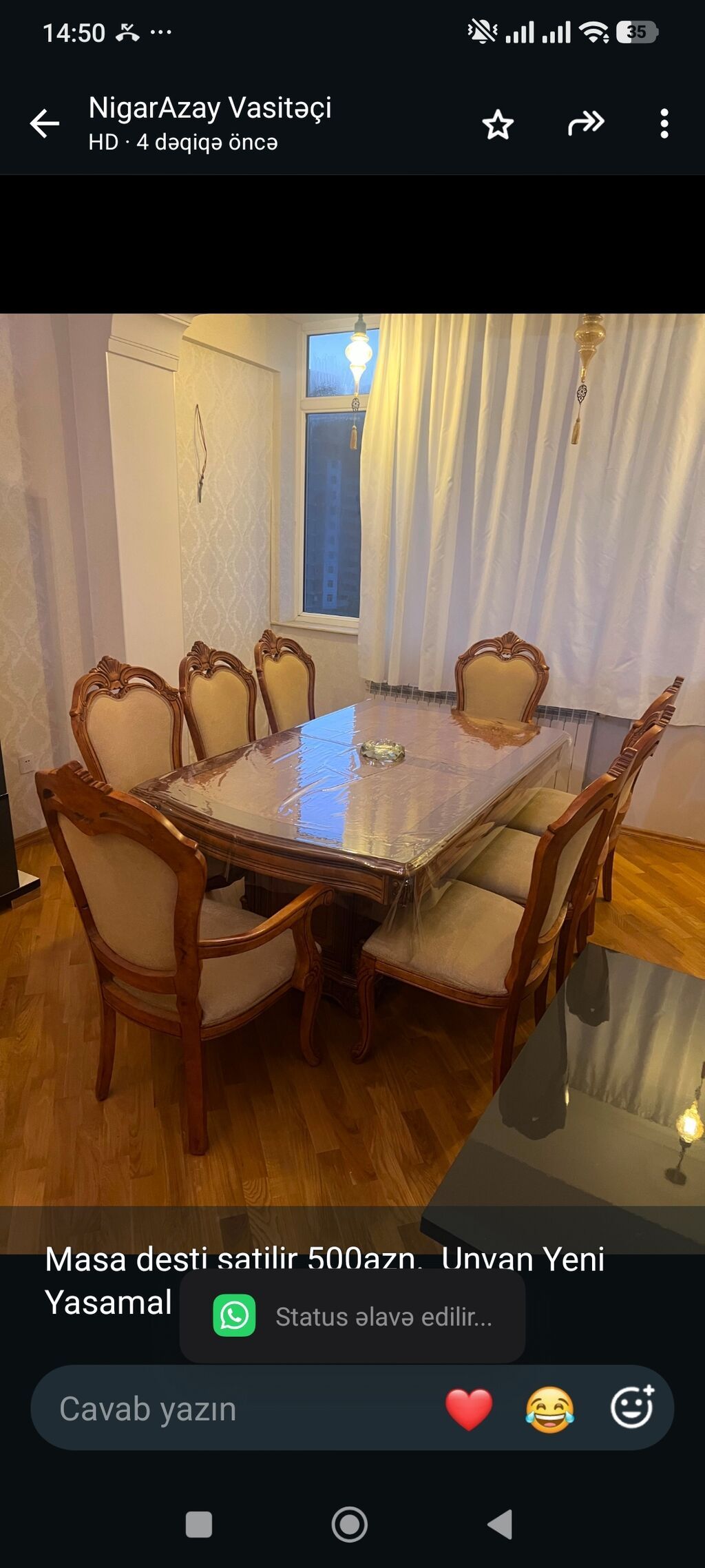 Masa desti satilir 500azn. Unvan Yeni Yasamal Nigaz — Masalar və stullar, Bakı