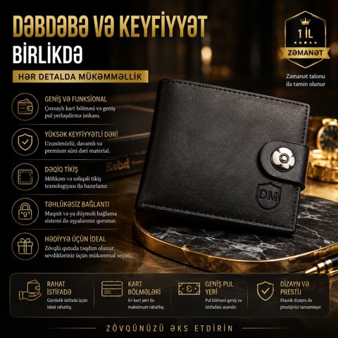 Pul kisəsi, Qara, Eko dəri, 11.9 sm — Bakı