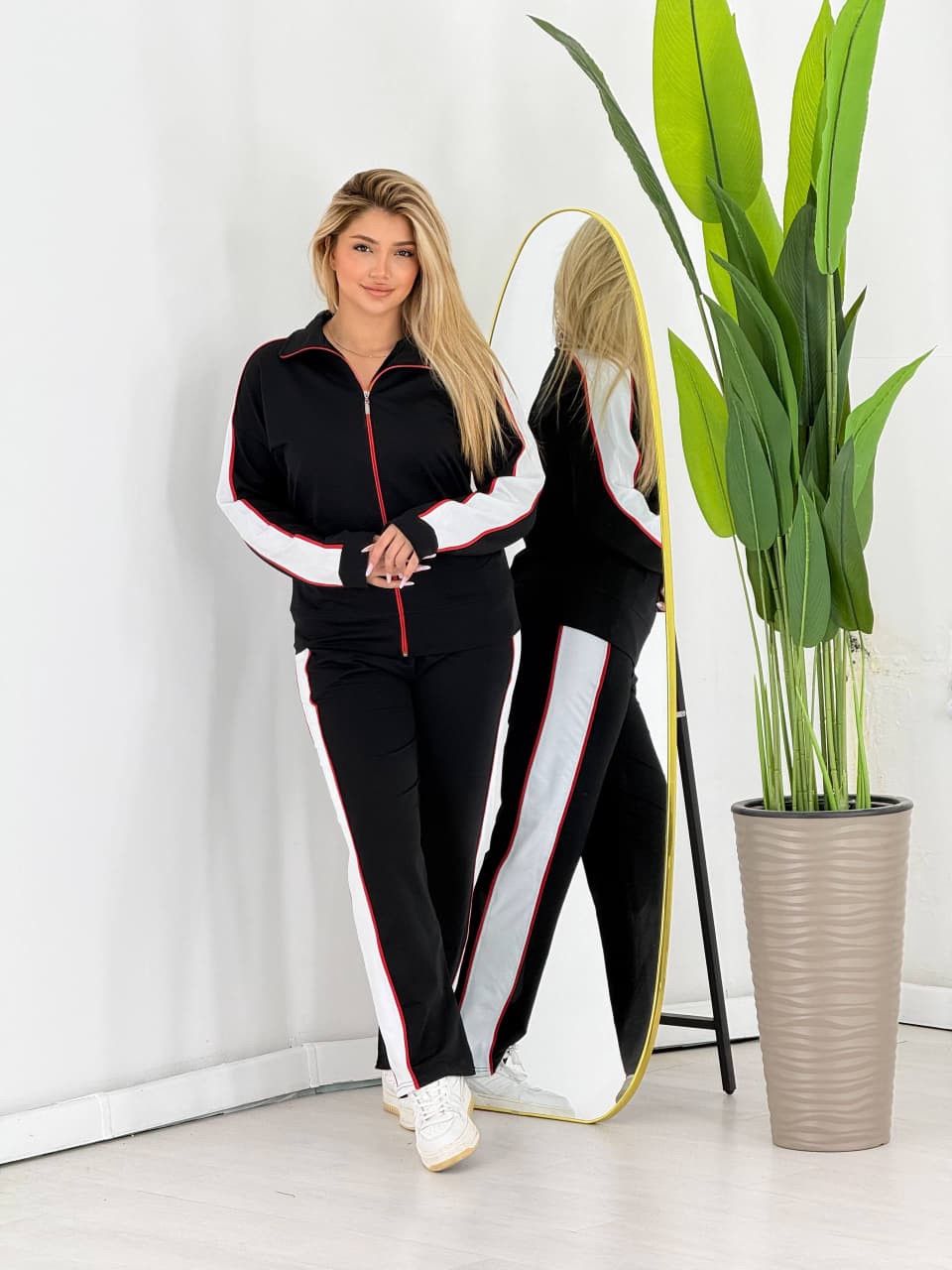 Qadın idman kostyumu No brand, Qara, Ağ, İki iplik, 2XL, Payız-Qış — Mallar, Bakı