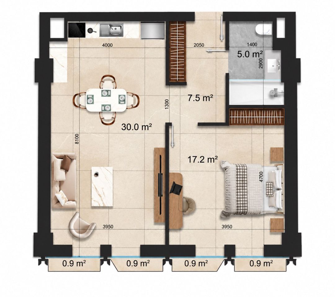 Satılır 2 otaqlı yeni tikili 75 m² — Mənzil, Bakı (4)