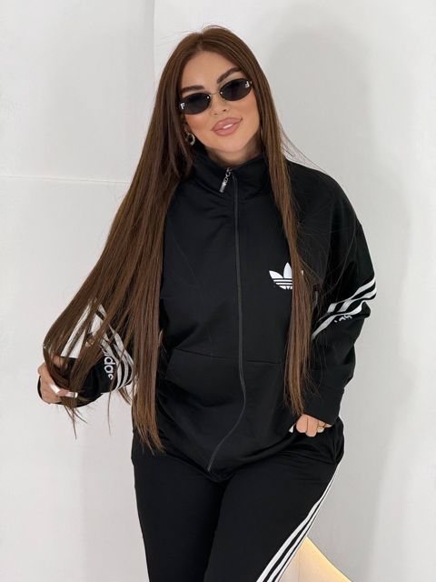 Qadın idman kostyumu No brand, Qara, İki iplik, 2XL, Payız-Qış — Bakı