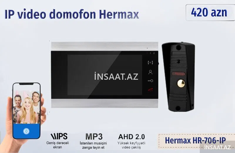 Domofon monitoru Hermax HR-706H — Mallar, Bakı (4)