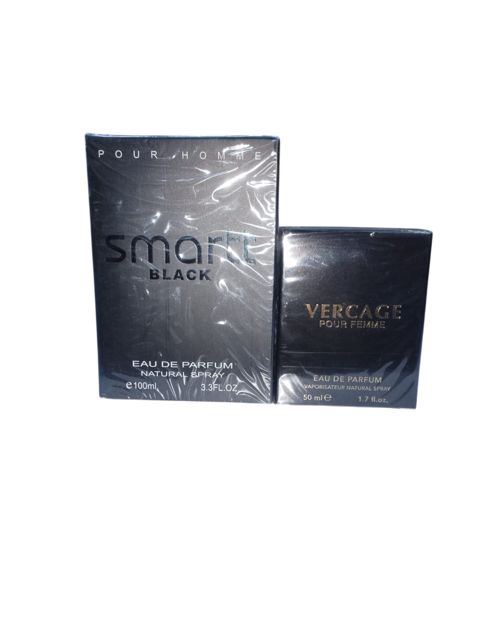 No Brand ətir dəsti (Smartt Black ətir suyu kişilər üçün 100 ml + Versage ətir suyu qadınlar üçün 50 ml) — Bakı