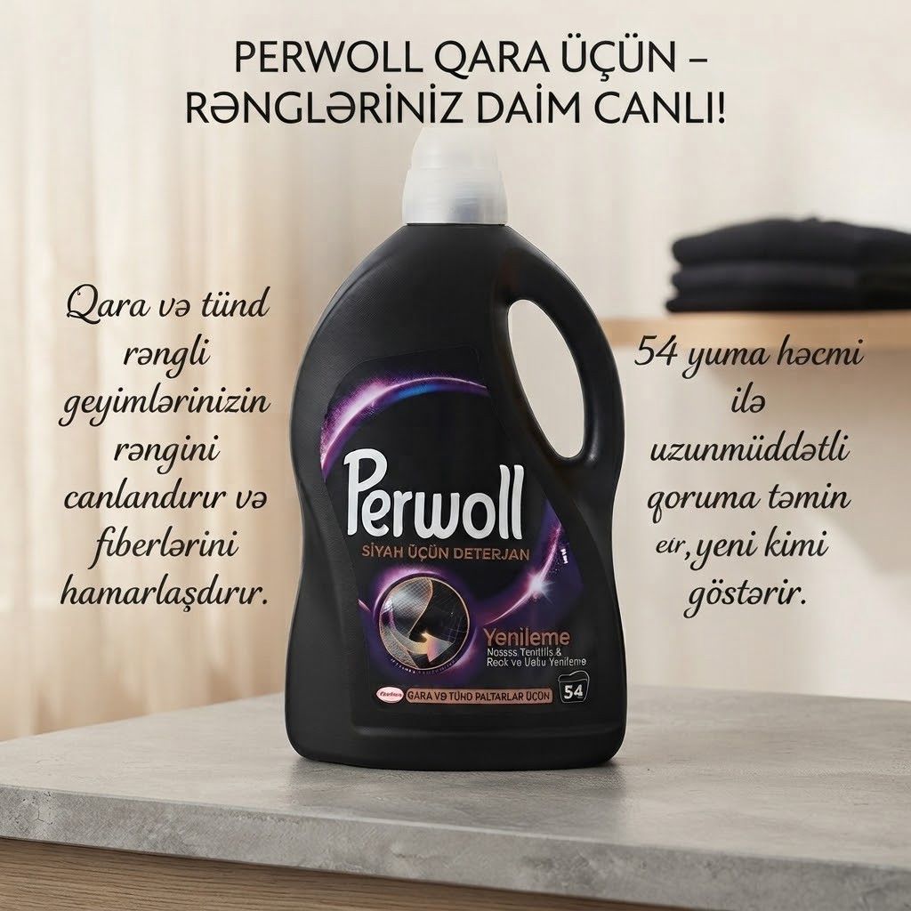 Yuma üçün gel Perwoll, Qara və Tünd rəngli paltar üçün, 3000 ml — Mallar, Bakı (2)
