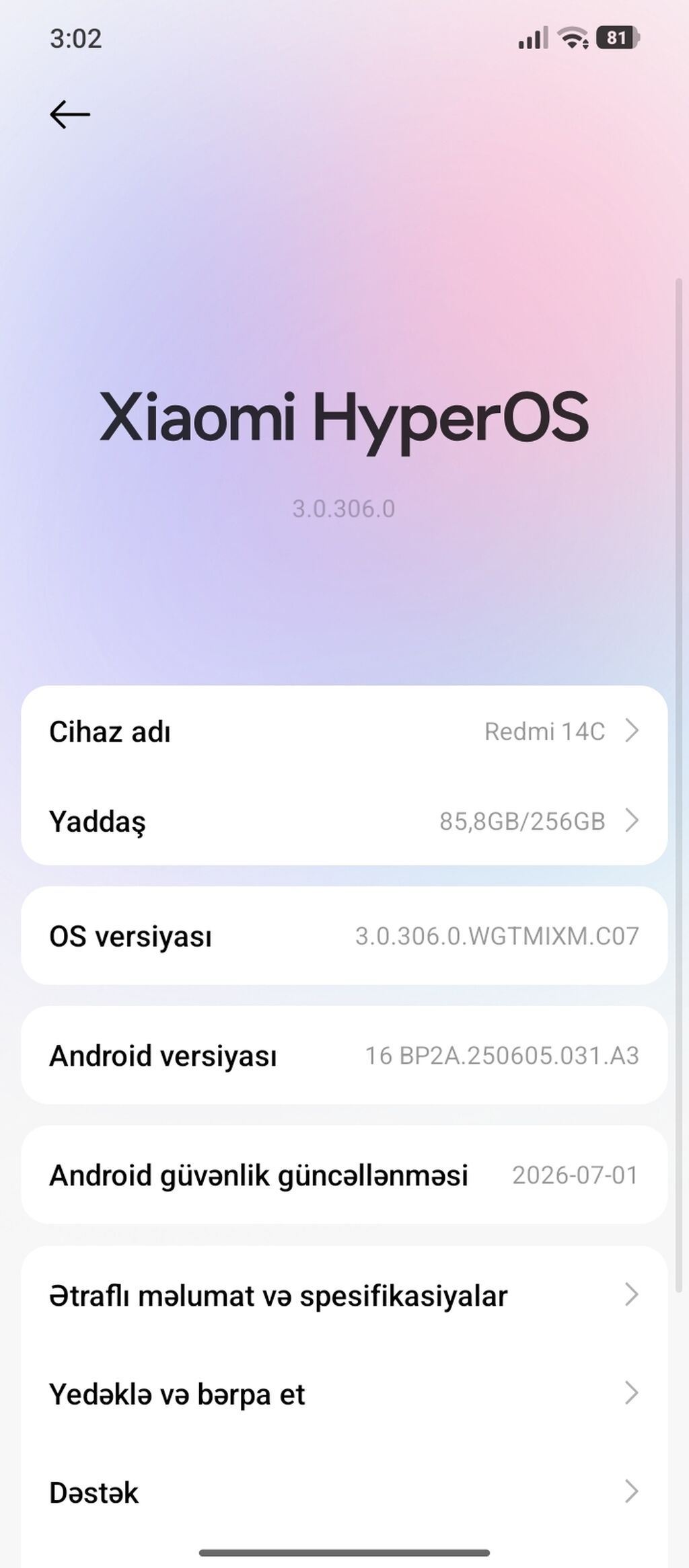 Redmi 14C, 256 GB, rəng - Qara, Barmaq izi — Xiaomi, Bakı (2)