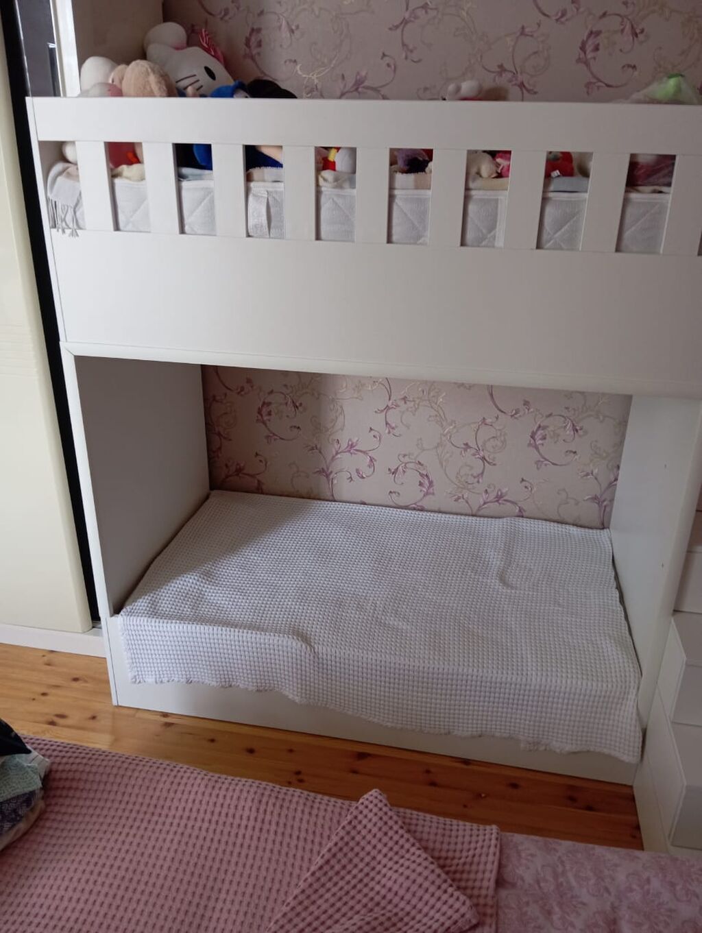 Oğlan və qız üçün, İşlənmiş, Çarpayı, Matras ilə, Siyirməli, MDF — Yataqlar, Bakı (2)