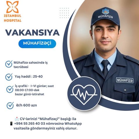Vakansiya: Mühafizəçi Təsvir: - Mühafizə sahəsində iş təcrübəsi tələb — Bakı