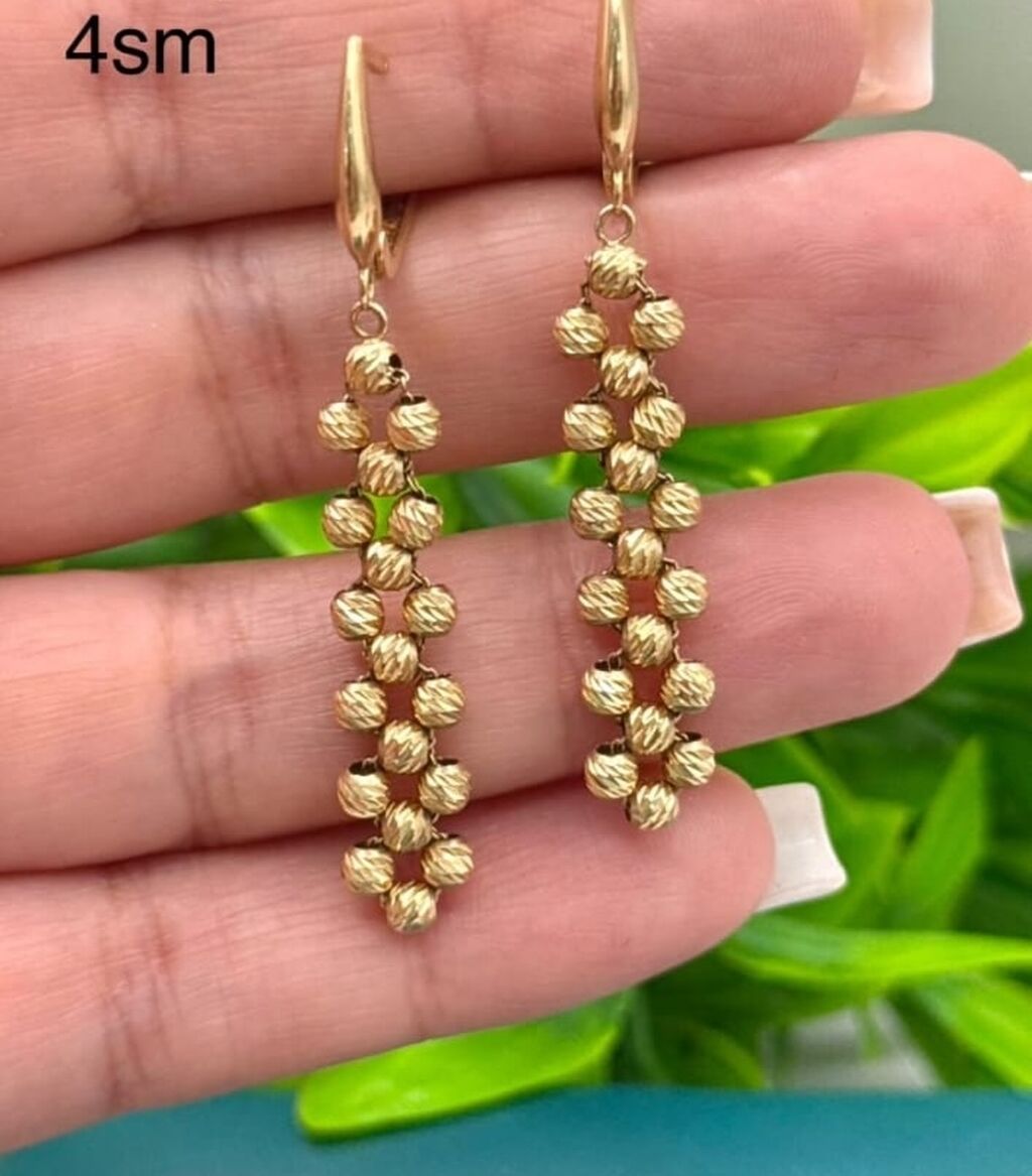 Sırğa, Sarı qızıl, 585 Əyar, 273 g — Sırğa, Bakı