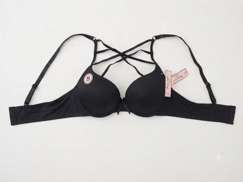Qadınlar üçün dolğulu büsthalter 53130478, qara, satin, ölçü 95B — Bakı