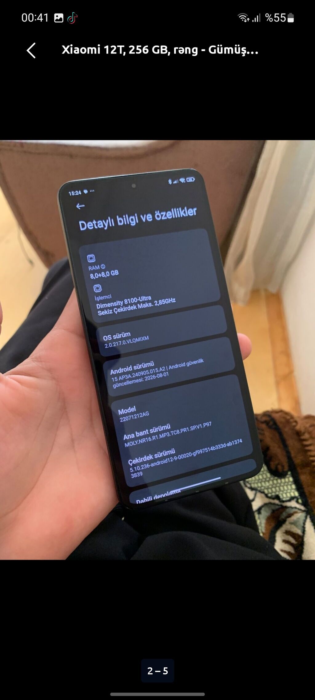 Xiaomi 12T, 256 GB, rəng - Boz, Sensor, Barmaq izi — Xiaomi, Bakı (2)