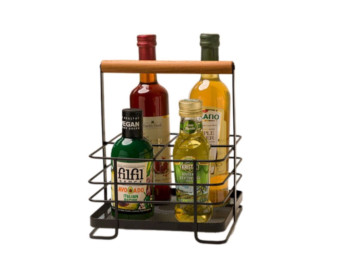 Mətbəx üçün altlıq-orqanayzer Limon Kitchenware, 25.5x21x22.5 sm, metal/taxta, qara — Mallar, Bakı