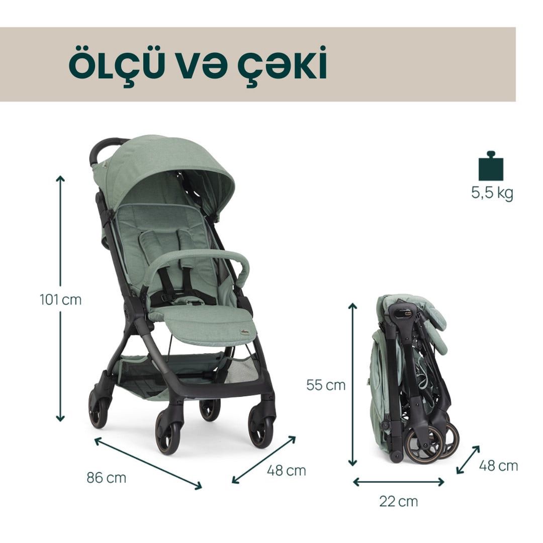 Uşaq arabası Chicco WE yaşıl — Mallar, Bakı (3)