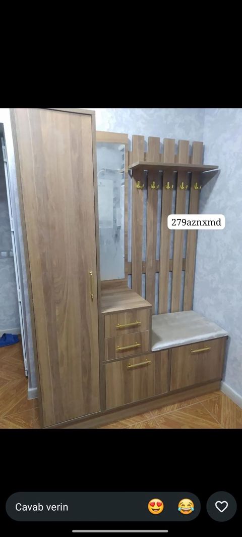 Yeni, 1 qapı, Güzgülü, Qəhvəyi, Açılan, Düz dolab — Digah