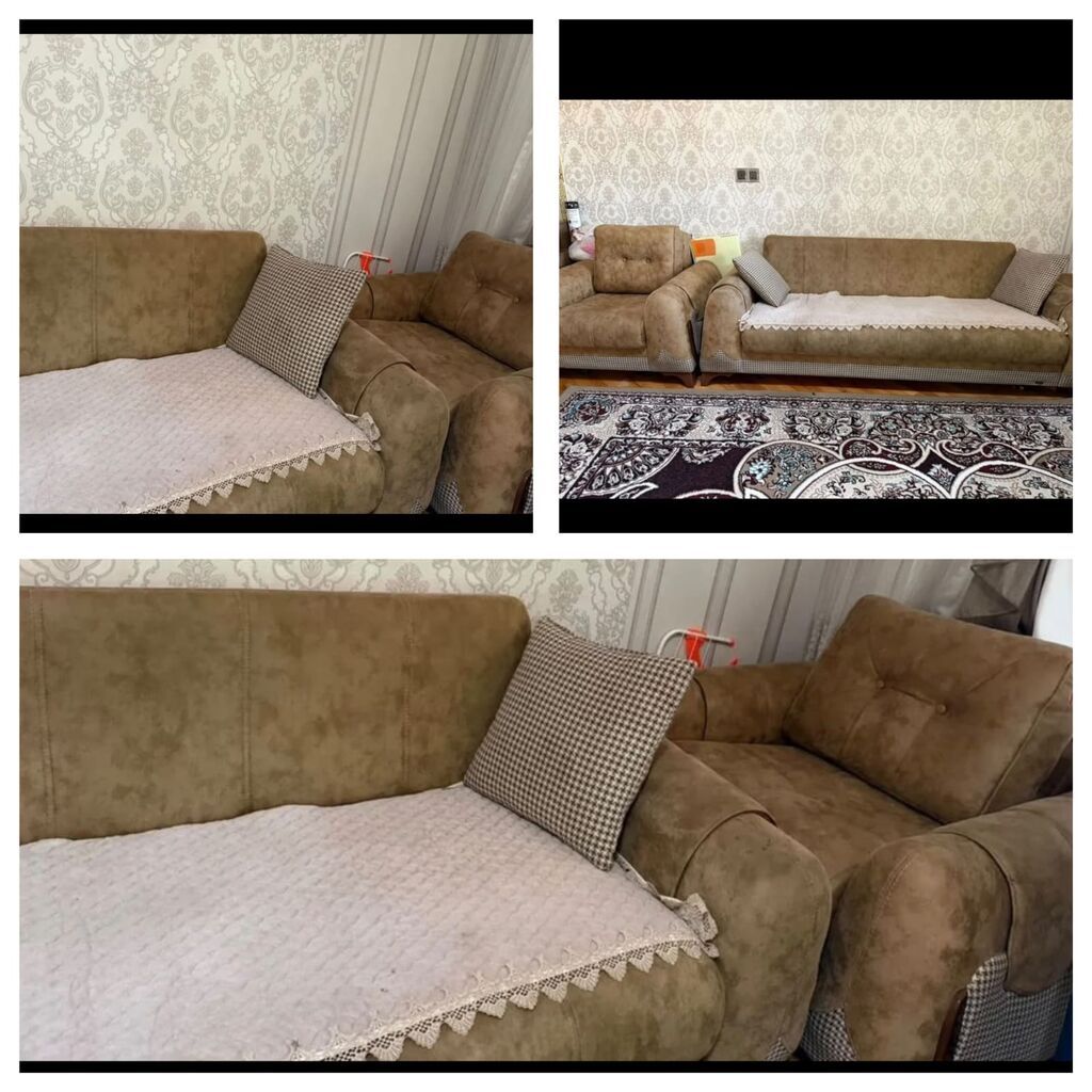 Divan 2 kreslo Fabrik malidi her biri Acilir Bazali problemsiz sadece — Yumşaq mobilya dəstləri, Qobu