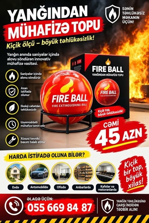 Yanğından mühafizə topu – Fire Ball / Tenyu Tech Fire Extinguisher — Bakı