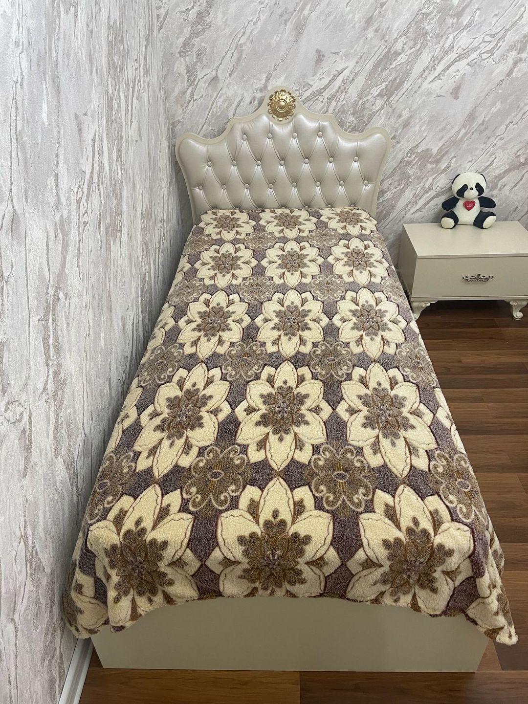 Pled-örtük HBT_00259, birnəfərlik, bambuk, qəhvəyi/bej, 150x220 sm — Mallar, Bakı (2)