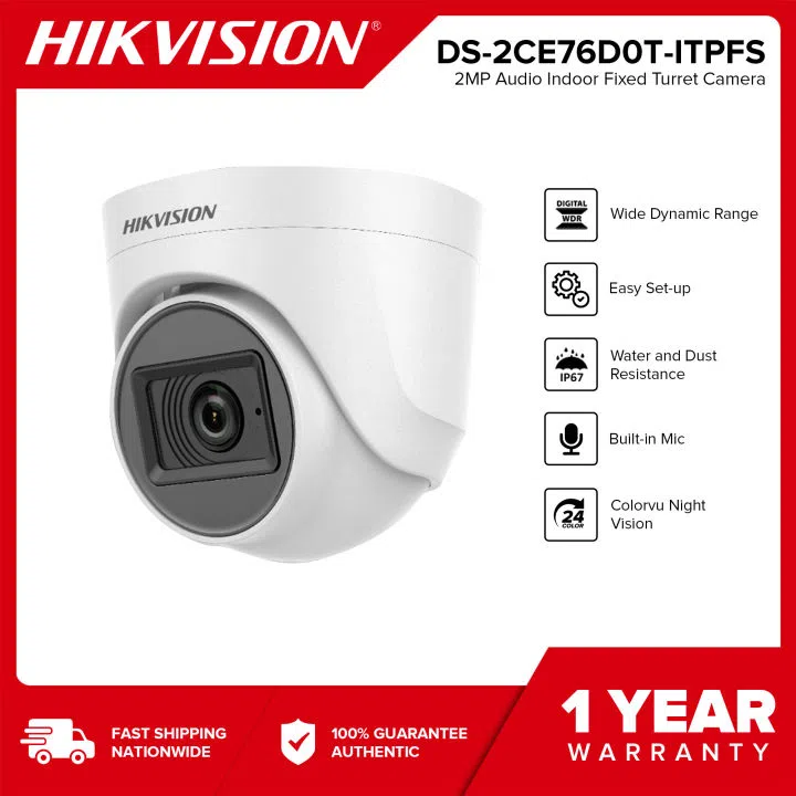 Təhlükəsizlik kamerası Hikvision DS-2CE76D0T-ITPFS 2MP — Mallar, Bakı (3)