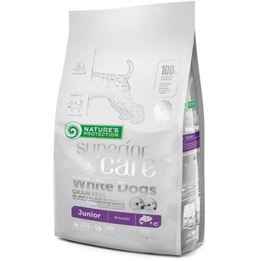 Quru yem Nature`s Protection White Dogs All Breeds Junior cırtdan cins küçüklər üçün, çəki ilə, 1 kq — Mallar, Bakı
