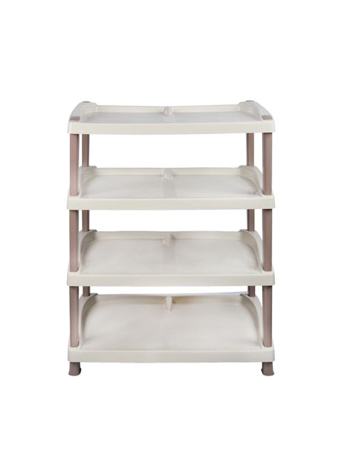 Ayaqqabı üçün rəf Stars plast 94195, plastik, 4 mərtəbəli, bej, 500x300x750 mm — Bakı