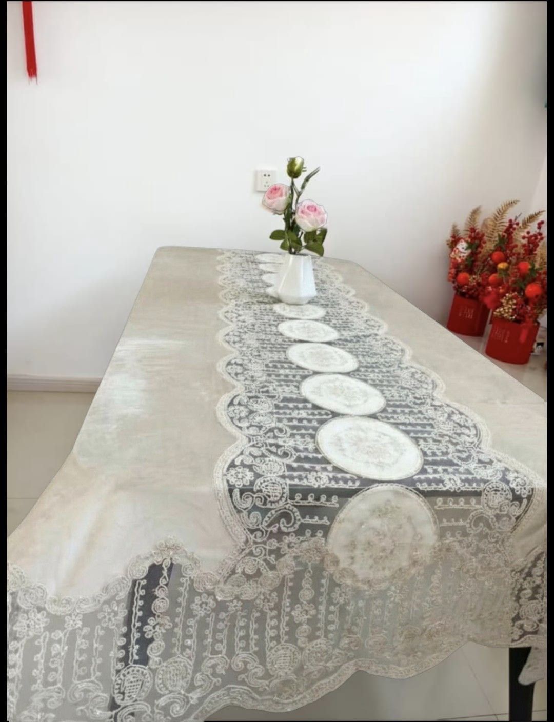 Süfrə HBT_00086, vilur, ağ, 180x270 sm - HBT_00086-ağ-180x270 — Mallar, Bakı