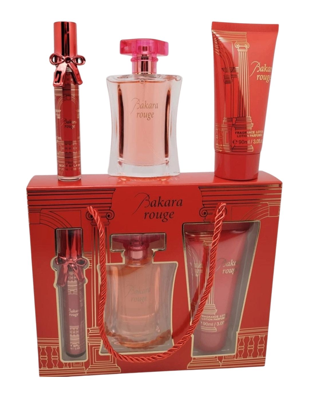 Bakara Rouge qadınlar üçün ətir dəsti (bədən üçün sprey + ətir suyu + bədən üçün losyon) — Mallar, Bakı