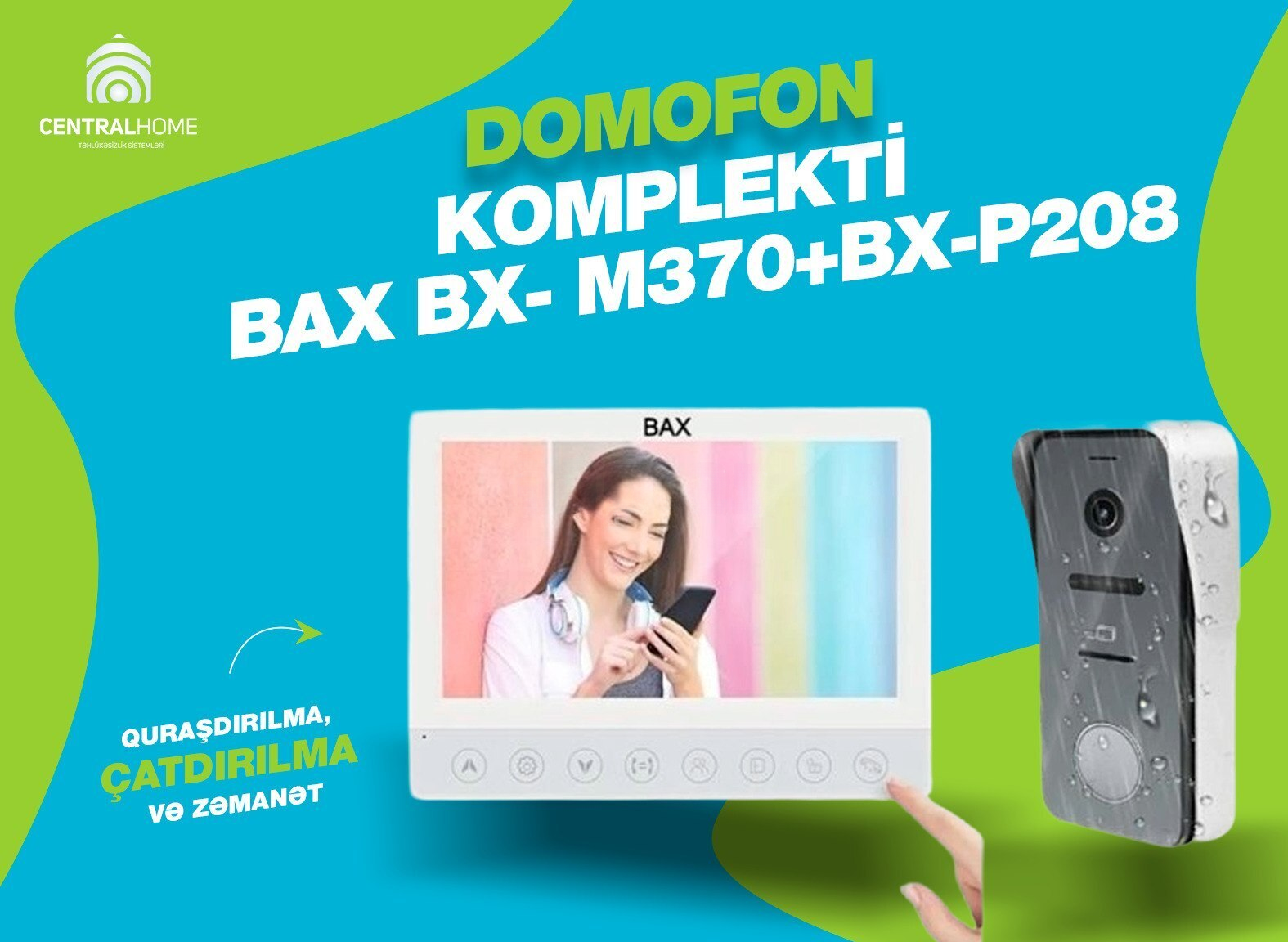 Domofon komplekti BAX BX-M370 + BX-P208 — Bakı
