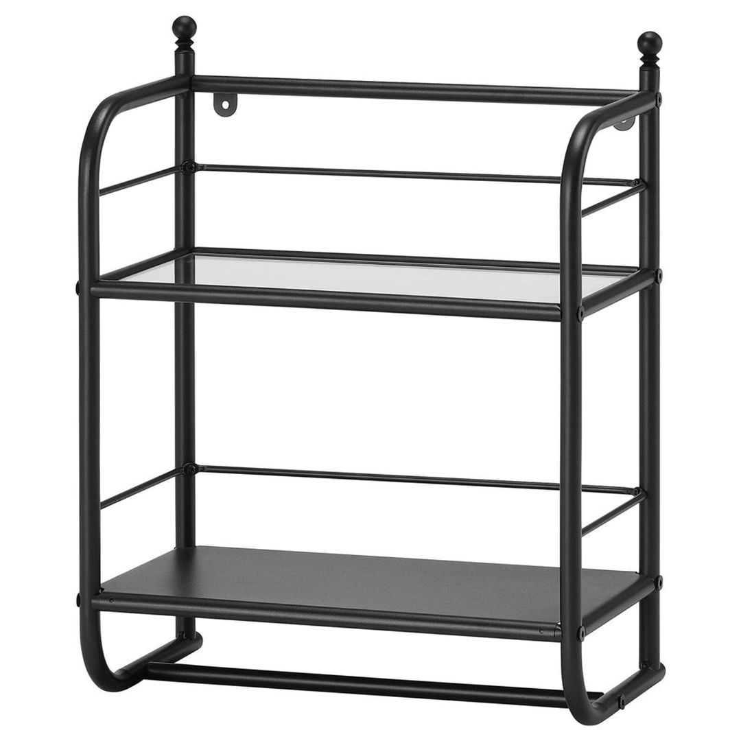 Hamam otağı üçün rəf IKEA Frosjon, polad/şüşə, qara, 21x40x51 sm — Mallar, Bakı