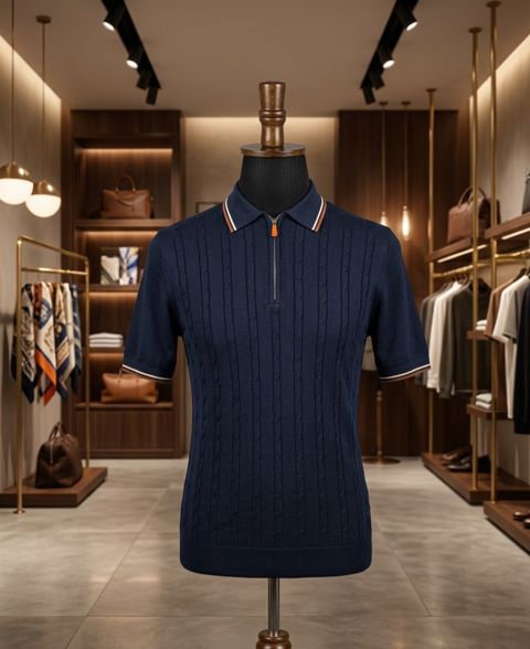 Kişi polo No brand M Tünd göy Trikotaj — Bakı