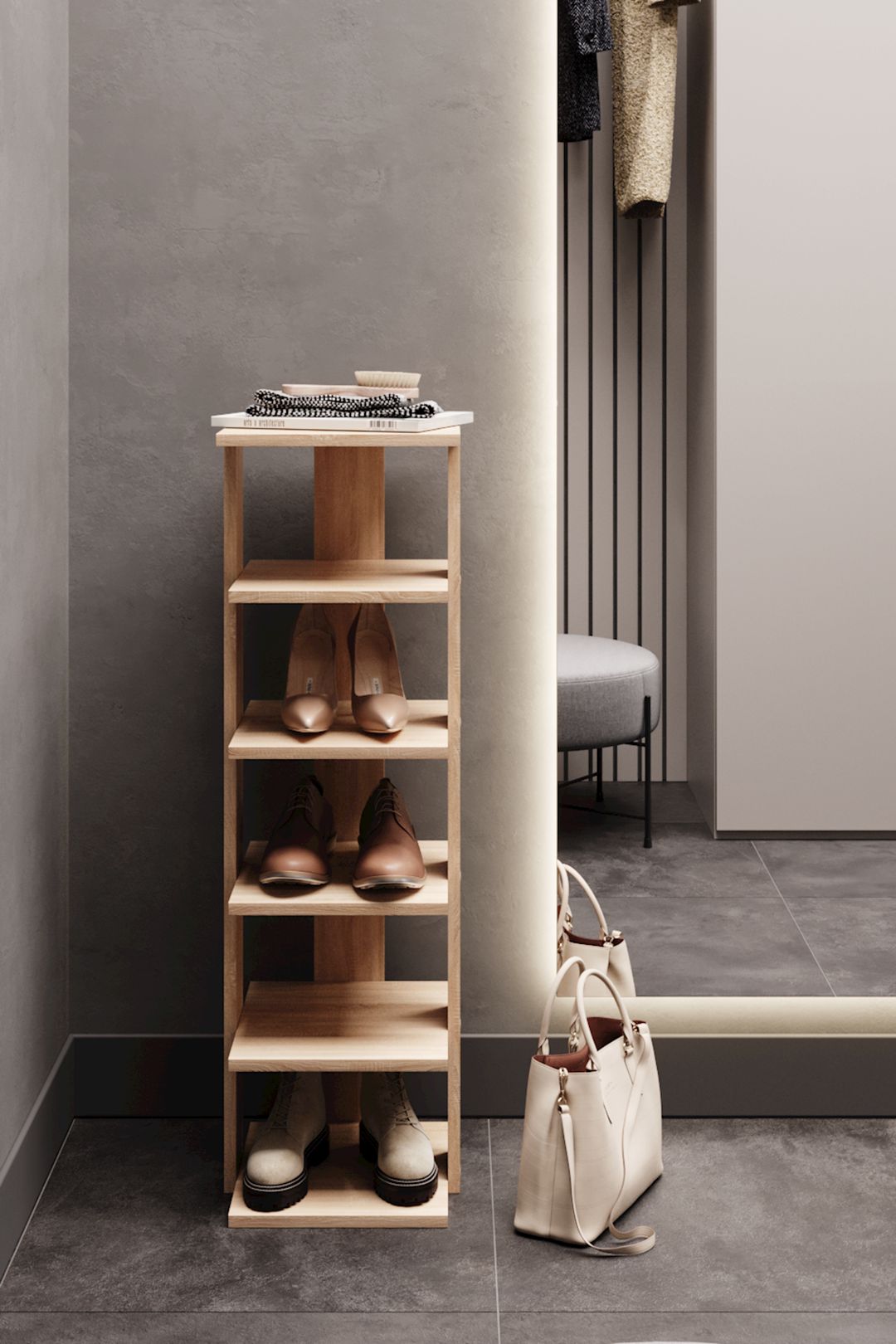 Ayaqqabı üçün altlıq, Ldsp, sonoma, 100x30x35 sm — Mallar, Bakı (2)