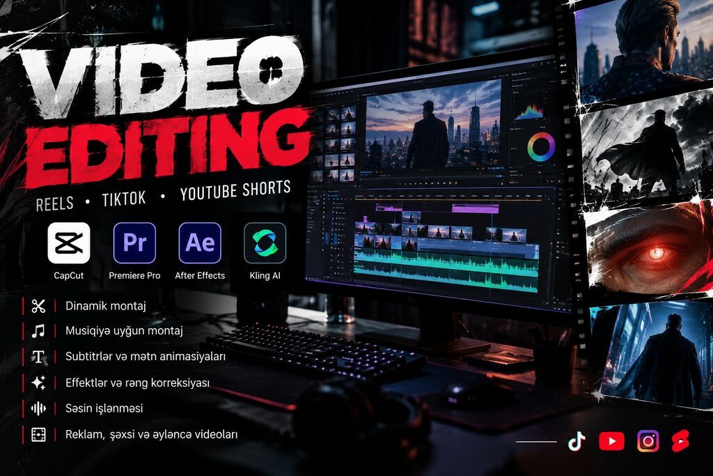 Video montaj xidməti Reels, TikTok, YouTube Shorts və digər sosial — Digər, Bakı