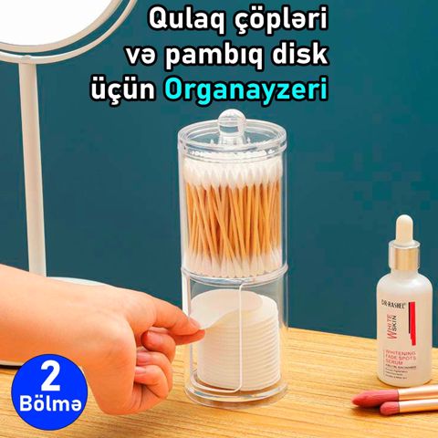 Kosmetik çantalar, qutular, qablar FenEx Home Qapaqlı təşkilatçı 2 bölməli şəffaf - FenExOrg19 — Bakı
