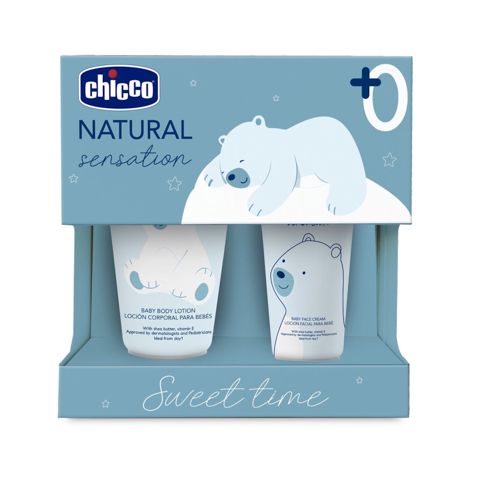 Uşaqlar üçün qulluq dəsti Chicco Natural Sensation (bədən üçün krem 150 мл + üz üçün krem 50 мл) — Bakı