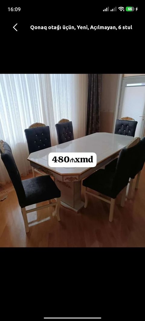 Qonaq otağı üçün, Yeni, Açılmayan, 6 stul — Digah