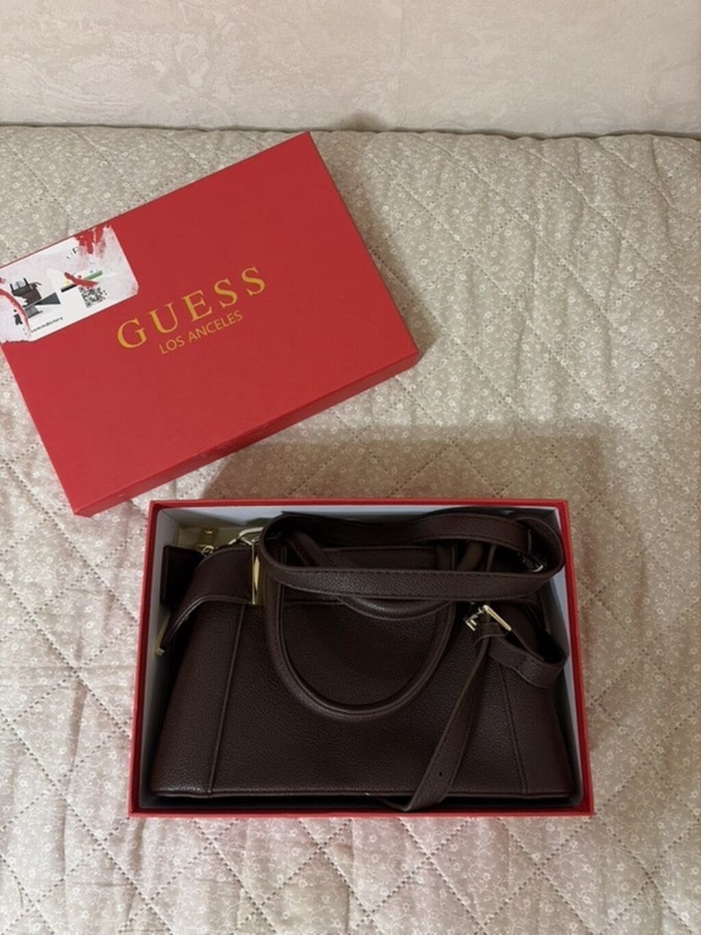 A klass Guess (Los Angeles) qadın çantası - Rəng: tünd qəhvəyi — Çantalar, çamadanlar, cüzdanlar, Bakı (6)