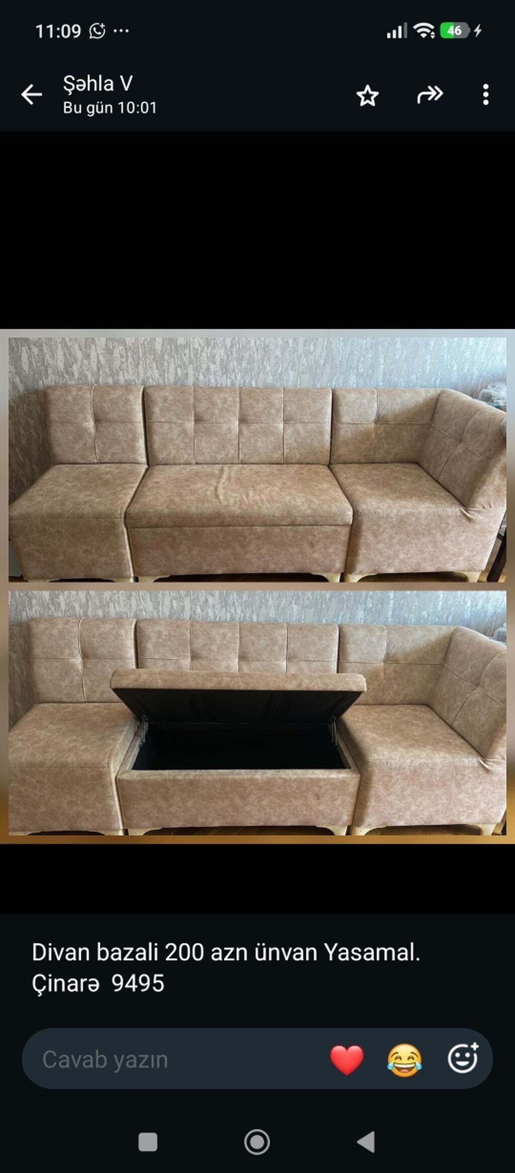Künc divan, İşlənmiş, Bazalı, Parça — Divanlər, Bakı
