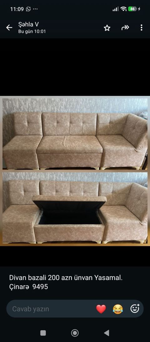 Künc divan, İşlənmiş, Bazalı, Parça — Bakı