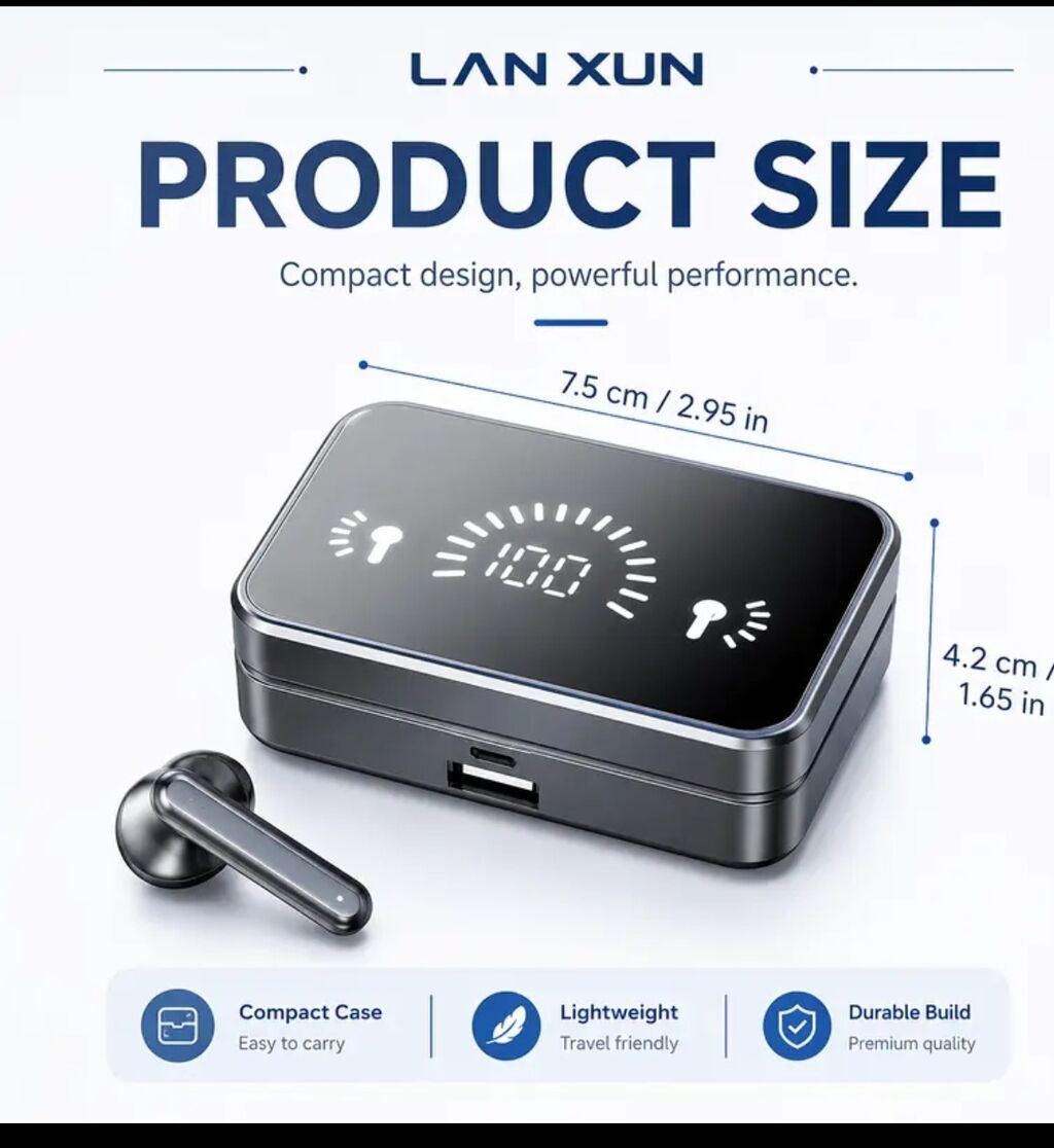 Yeni Simsiz (Bluetooth) Qulaqcıqlar, rəng - Qara — Qulaqcıqlar, Bakı (3)