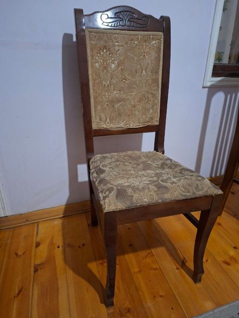 Taxta karkaslı klassik yemək otağı stulu 6 ədəddir - Material: bərk — Digah