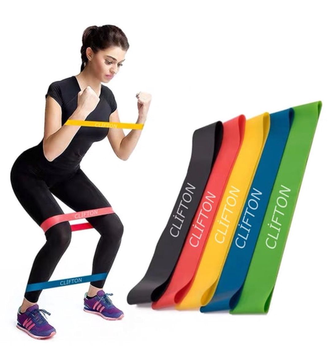 Rezin dəsti fitnes üçün, 5 ədəd, çox yüngül/ağır ağırlıq səviyyəli bandlar - Kahnsport 0024 — Mallar, Bakı