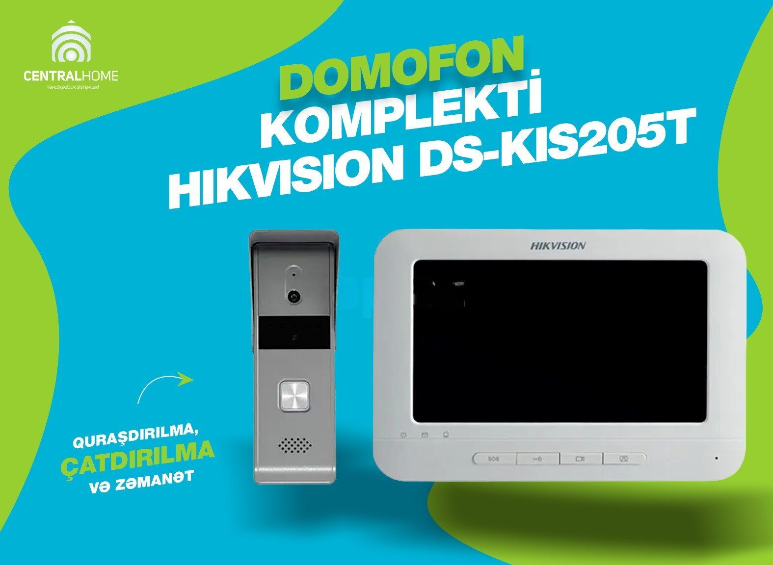 Video domofon komplekti Hikvision DS-KIS205T — Bakı