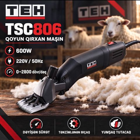Tük qırxan maşın TEH TSC806, Metal/ABS plastik — Bakı