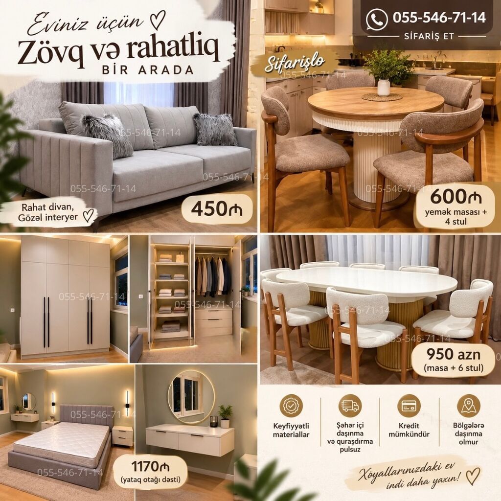Eviniz üçün zövq və rahatlıq bir arada – sifarişlə mebel həlləri — Qonaq otağı üçün, Bakı