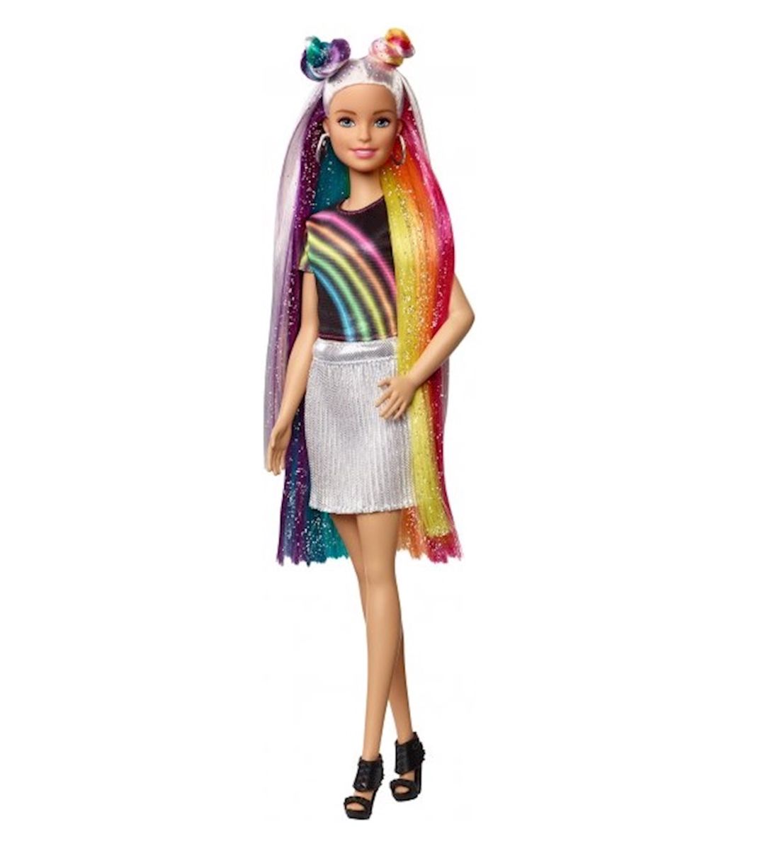 Kukla Barbie Rainbow Sparkle Hair Dollр Əlvan və parlaq, aksessuarlar ilə, 26 sm, 5 yaşdan — Mallar, Bakı