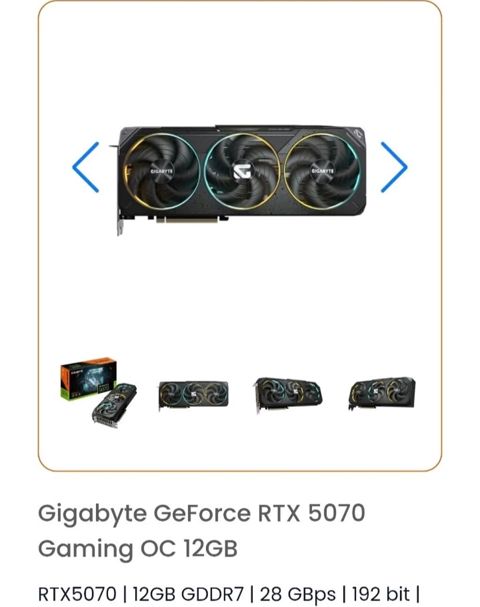 Videokart Gigabyte GeForce RTX 5070, 12 GB, İşlənmiş — Qobu